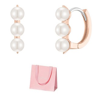 J.ESTINA 女性用 LALA J 珍珠耳環 +留言卡+髮圈+購物袋