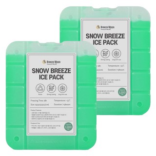 브리즈문 스노우 브리즈 빙점하 아이스팩 영하 13도 2p, 그린, 1200ml