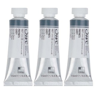 신한화구 전문가 수채화 물감 SWC 튜브 B시리즈 987 페인스 그레이 3p, 15ml, 1색
