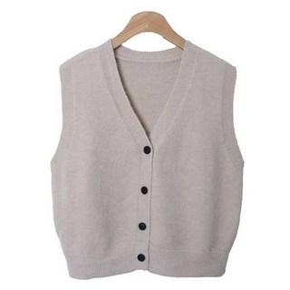 Lindashop Zromi基本款開襟鈕扣V領針織背心 cpvt1261k49