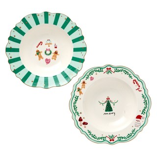 Modern House Merity Party 義大利麵碗 2件組 D23.6, 1套, 2p意大利面球, 薄荷綠