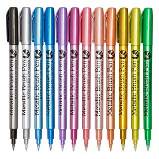 東亞PMS 金屬筆 軟頭毛刷型 12色, 12個, 混合顏色