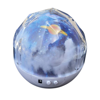 Time Leisure USB夢幻星空旋轉投影小夜燈禮物, 宇宙 白色