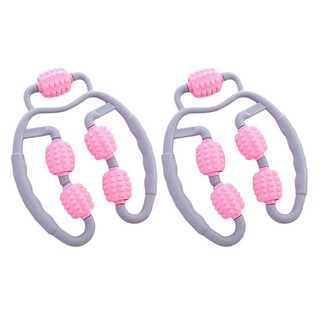 DAILYSHARE 全身指壓按摩滾輪 24 x 30 cm, 灰色 + 粉紅色, 2個