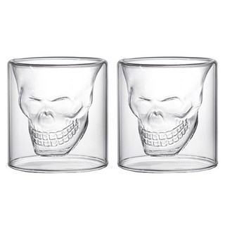 American Road 骷髏雙層玻璃直筒威士忌杯 RK2225, 2個