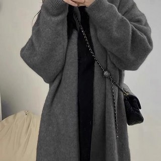 Goodif 女款柔軟長版針織罩袍開襟衫