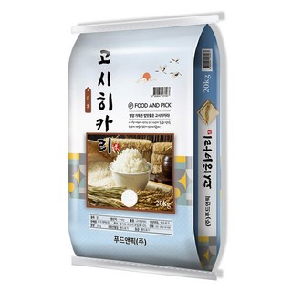 푸드앤픽 2025년 햅쌀 고시히카리 특등급, 20kg, 1개, 특