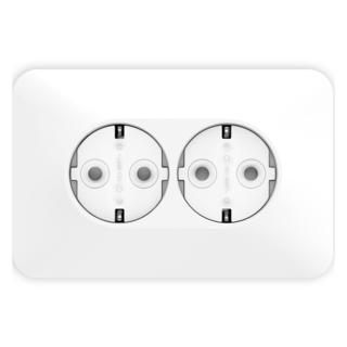 CLICKTAP PLANO 嵌入式橫式2孔插座 白色, 1個