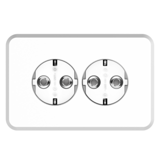 CLICKTAP PLANO 嵌入式橫式2孔插座 銀色, 1個