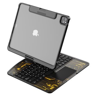 아이플로우 블루투스 키보드 크리스탈 케이스, 투명블랙, 1개