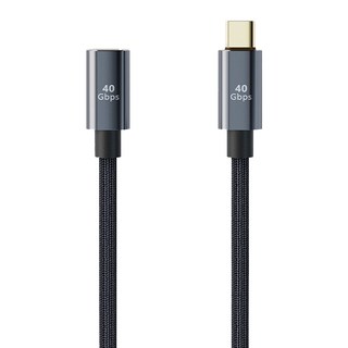 魔宙 USB4 Type-c 雷電3 5A/100W快充 8K 60Hz影音延長線 0.8米, 1條