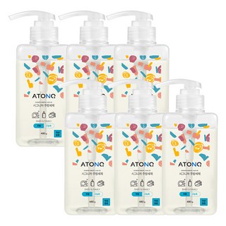 아토앤오투 시그니처 젖병 주방세제 무향, 480g, 6개