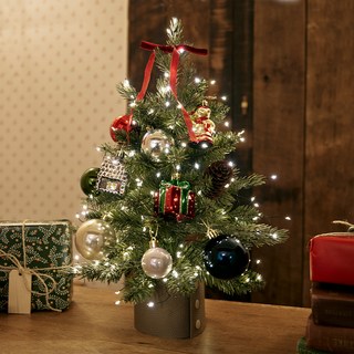 BEBEDECO Twinkle Kitsch迷你聖誕樹+USB型LED燈泡串 150顆+遙控器組, 混色