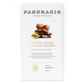 平板Fruitos Secos焦糖化牛奶巧克力, 100g, 1個