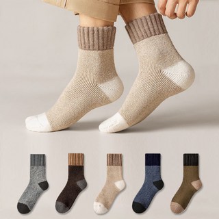 Daynic 男性配色混色羊毛刷毛襪 5雙 1組 DSM-13