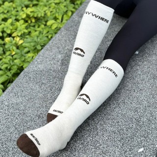 Sanro 女性美麗諾羊毛登山及膝襪 戶外襪, 1套, 象牙白