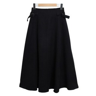 Linda Shop Jumao 側邊腰帶傘狀毛呢長裙 cpsk6802k4a