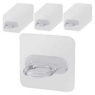 리빙홈디테일 무타공 다용도 욕실 용기 걸이 후크 GE-12, 투명, 20개