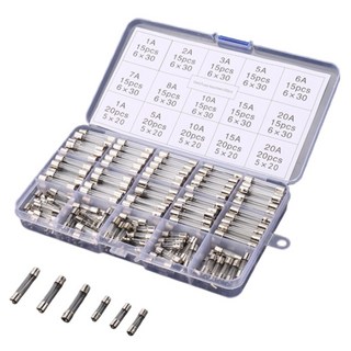 AUTO CREW 汽車玻璃管保險絲 鍍鎳 1-20A 250p套組 20mm 30mm AC-TL93, 1套