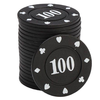 B2WIN 代幣籌碼 撲克籌碼, 黑色, 20個