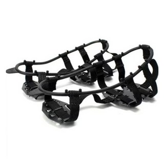 River Fox 雪爪防滑鞋套 冰爪 24爪 雙腳套組, 黑色