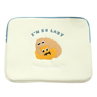 Saenghwaldeobom 可愛角色筆記型電腦平板電腦收納包 I'M SO LAZY, 1個, 象牙白 - I AM SO LAZY