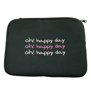 Saenghwaldeobom 可愛圖案筆電平板保護包 oh happy day, 黑色 - oh happy day, 1個