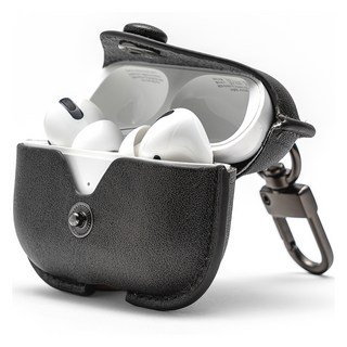 NUART AirPods 皮革保護套, AirPods 第四代, 黑色, 1個