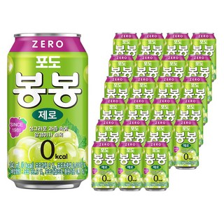 해태htb 포도 봉봉 제로, 340ml, 24개