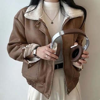 Paperments 女款 Poem 毛領拉鍊口袋騎士夾克 12754