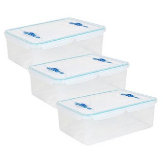 플라팜 국내 제조 탱크 밀폐 리빙박스 30L, 투명, 3개