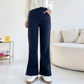 jalbba jean 女款Heat Warm絨毛刷毛喇叭鬆緊褲 長款