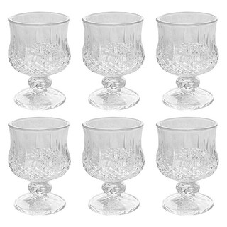 水晶迷你高腳杯燒酒杯 50ml, 6個, 透明