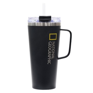 LiLFANT National Geographic雙層不鏽鋼保溫隨行杯, 黑色(NG890), 945ml, 1個