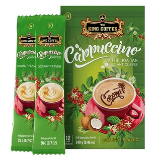 TNI KING COFFEE 椰香卡布奇諾即溶咖啡粉, 20g, 12條, 1盒