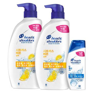 head&shoulders 海倫仙度絲 去屑洗髮精 檸檬柑橘香 800ml 2瓶+深層潔淨洗髮精 淡雅果香 90ml, 1.69L, 1組