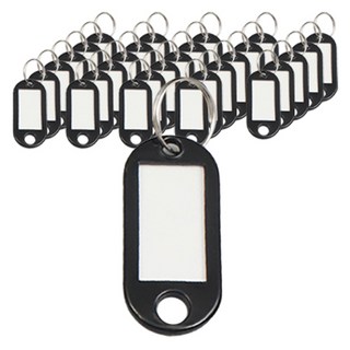 Allwelly 彩色姓名吊牌 標籤 鑰匙圈 50入組 TSP1585, 1套, 黑色