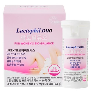 女性陰道乳桿菌 Lactophilduo 30 粒膠囊（1 個月供應量）Eurex Probiotics 單獨批准的健康功能食品, 30顆, 1盒