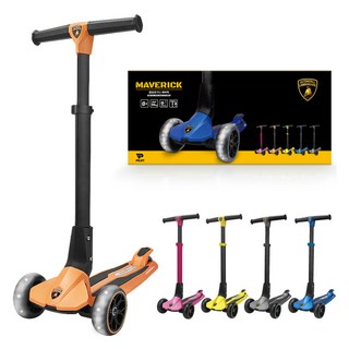 바니랜드 람보르기니 매버릭 아동용 접이식 LED휠 킥보드 2024년, 오렌지, 1개