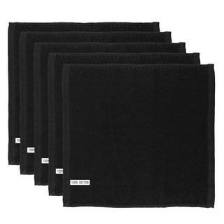 씨오브비 순면 사각 와플 주방걸레 행주 블랙, 5개