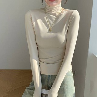 Elsso 女款Essential刷毛半高領長袖T恤