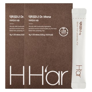 HAr 達特莫娜 啤酒酵母生物素 30包, 2個, 4g, 30冊