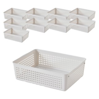 Brida 韓國製造 食品儲藏室收納籃 3號, 冷灰色, 10個