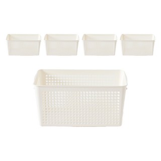 Brida 韓國製造 食物儲藏室收納籃 2號, 奶油白, 5個