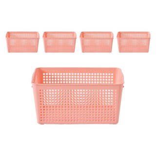 Brida 韓國製造 食物儲藏室收納籃 2號, 珊瑚色, 5個