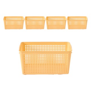 Brida 韓國製造 食物儲藏室收納籃 2號, 黃色, 5個