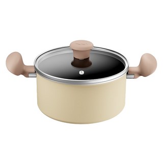 Tefal 特福 電磁爐適用鈦花雙耳鍋, 20cm, 1個, 淺褐色