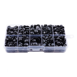 코히모 인형 반원 콩알눈 눈알 코 만들기 부자재 1000p 세트 4W380, 블랙, 1세트