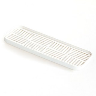 건조 식기 수납 물빠짐 받침대, 화이트, 1개, 1단