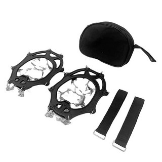 STOLIVING 鍊條防滑冰爪 + 收納袋套組, 黑色